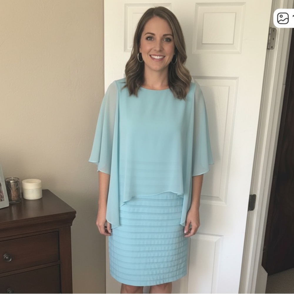 Adrianna Papell Sky Blue Dress size 12. Gorgeous!!